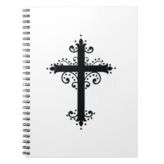 Caderno Espiral Cruz Religiosa com um ornamento (Frente)