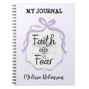 Caderno Espiral Cruz verbal com citação cristã