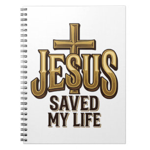 Caderno Espiral Cruz Vintage Jesus Salvou Minha Vida