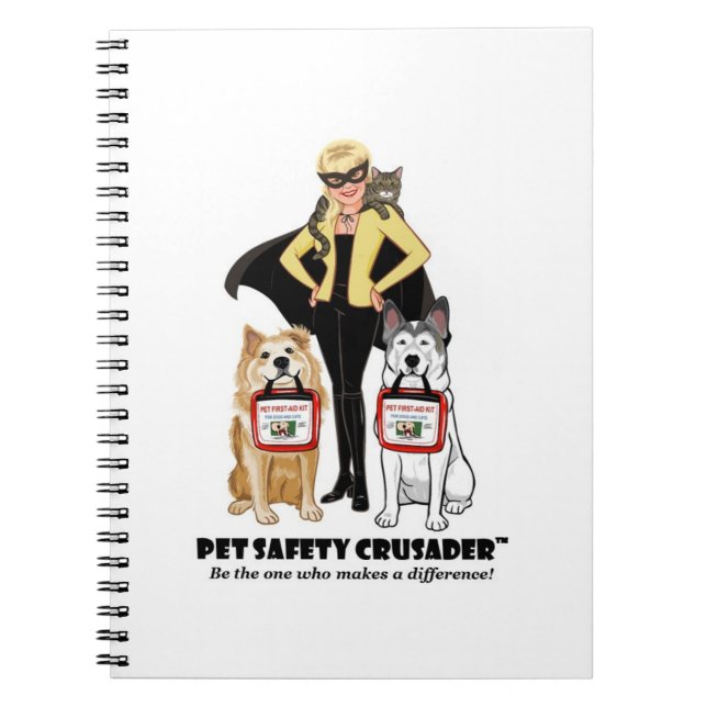 Caderno Espiral Cruzado de Segurança de Animais (Frente)