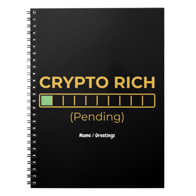 Caderno Espiral Crypto Rich Pending Loading Bar Funny Investor  (Frente)