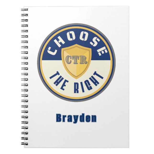 Caderno Espiral CTR do notebook primário LDS personalizado Escolha (Frente)