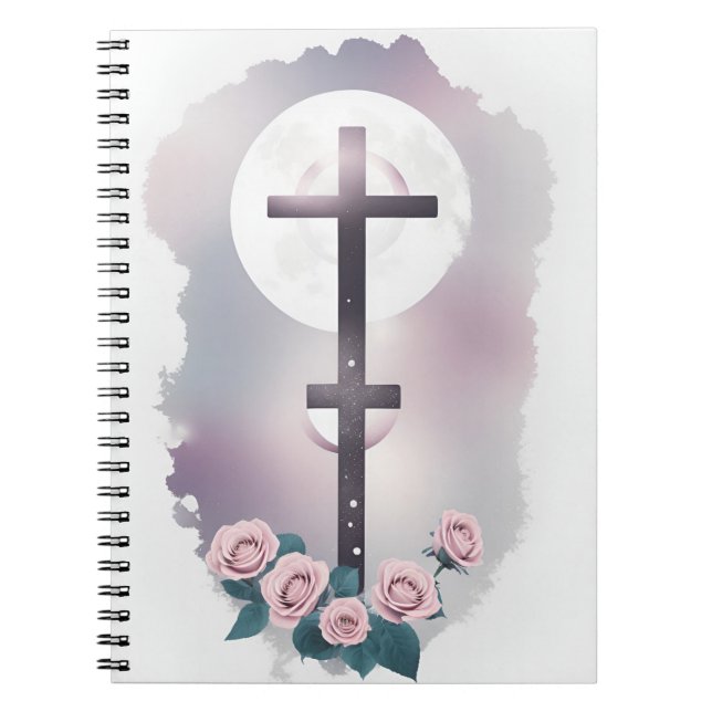 Caderno Espiral Cuaderno cross tattoo flower 29 (Frente)