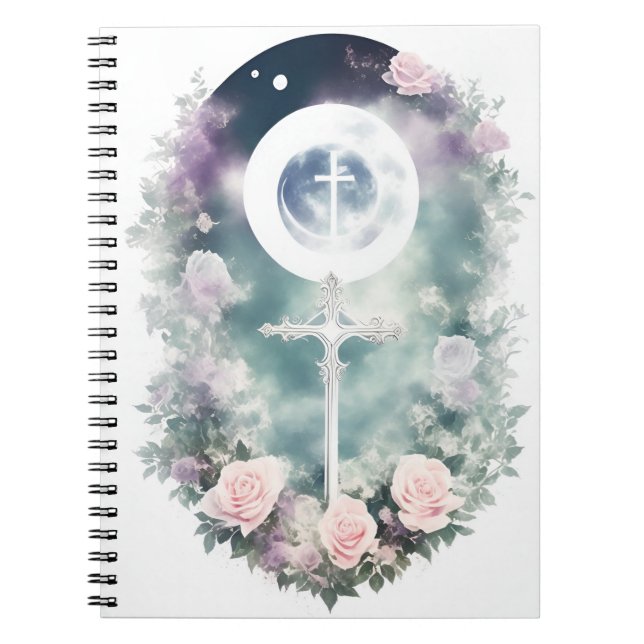Caderno Espiral Cuaderno cross tattoo flower 31 (Frente)