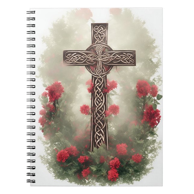 Caderno Espiral Cuaderno cross tattoo flower 36 (Frente)