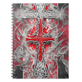 Caderno Espiral Cuaderno cross tattoo flower 37