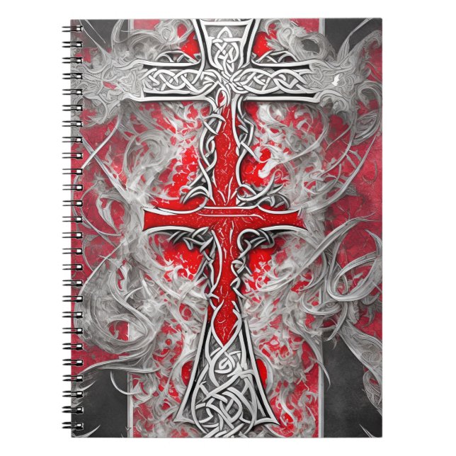 Caderno Espiral Cuaderno cross tattoo flower 37 (Frente)