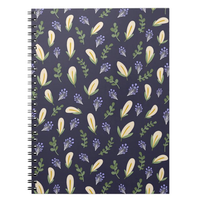 Caderno Espiral Cuaderno de espiral flor de agua y lavanda (Frente)