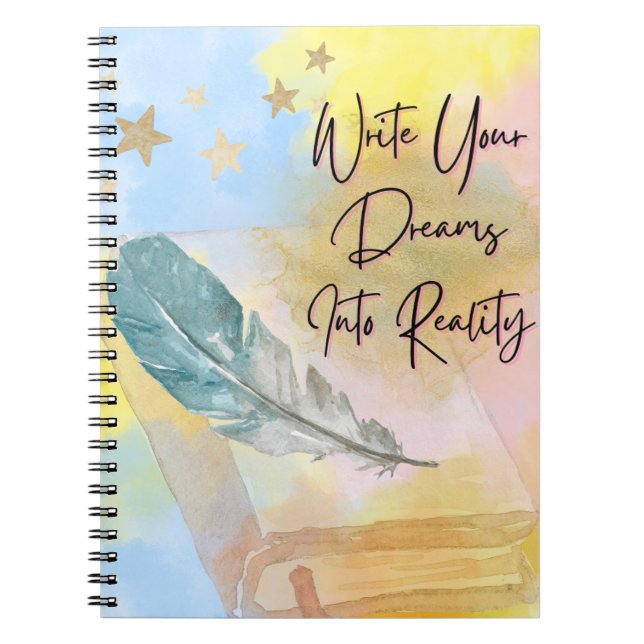 Caderno Espiral Cuaderno Inspirador Write Your Dreams Into Reality (Frente)