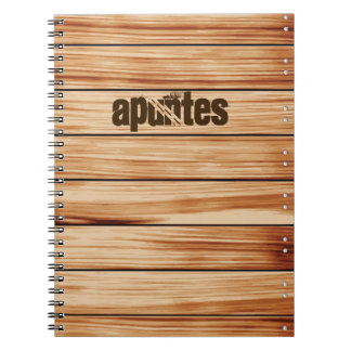 Caderno Espiral Cuaderno madera con portada personalizable