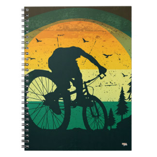 Caderno Espiral Cuaderno Retro Mountain Biking Adventure Sunset