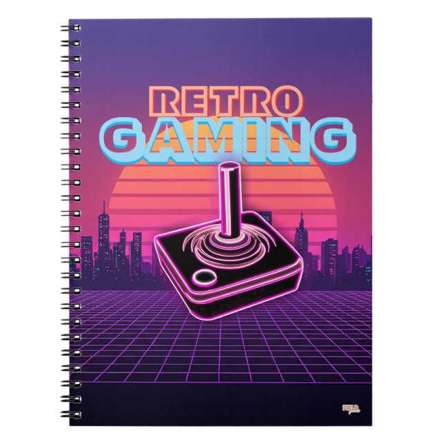 Caderno Espiral Cuaderno Retro wave Gaming (Frente)