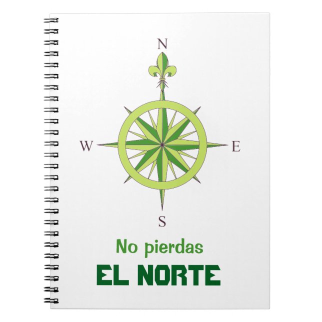 Caderno Espiral Cuaderno Rosa de los vientos minimalista (Frente)