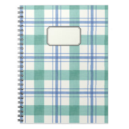 Caderno Espiral cuadros azules y verdes