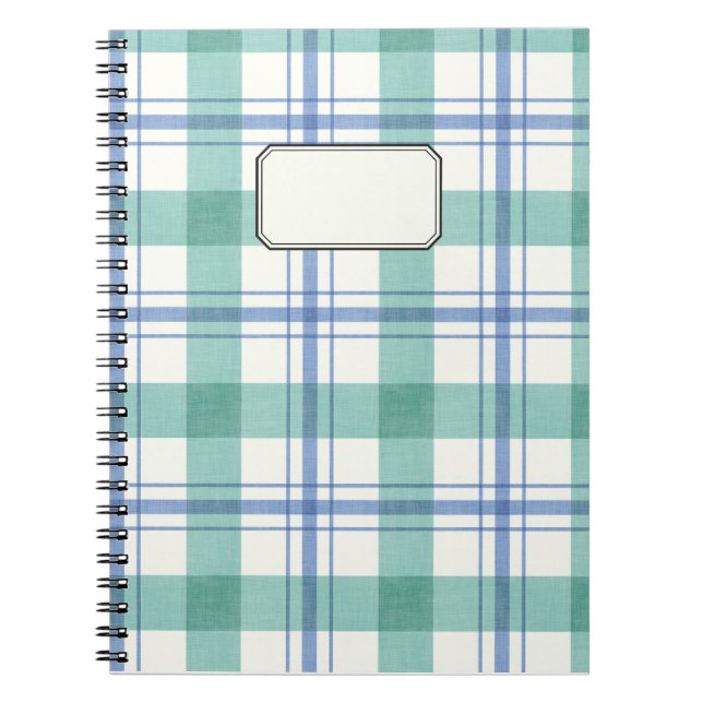 Caderno Espiral cuadros azules y verdes (Frente)