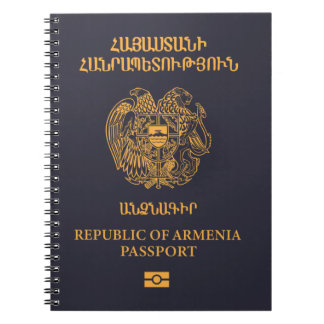 Caderno Espiral Cubierta del pasaporte de Armenia