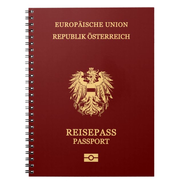 Caderno Espiral Cubierta pasaporte Austria (Frente)