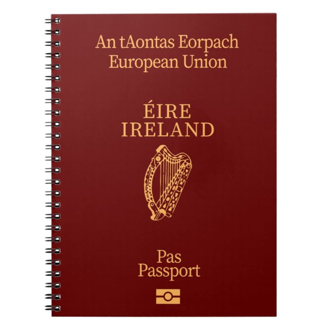 Caderno Espiral Cubierta pasaporte Irlanda (Frente)
