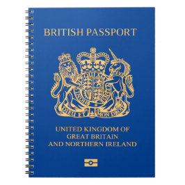 Caderno Espiral Cubierta pasaporte Reino Unido