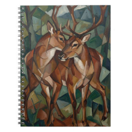 Caderno Espiral Cubist Style Reindeer Notebook