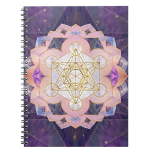 Caderno Espiral Cubo de Metatron em Gemstone Lotus
