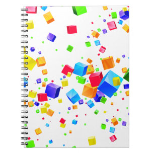 Caderno Espiral Cubos Coloridos 1