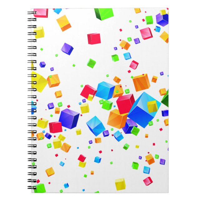 Caderno Espiral Cubos Coloridos 1 (Frente)