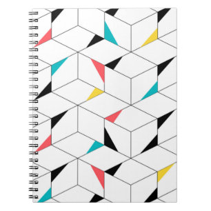 Caderno Espiral Cubos coloridos, modernos, alegres, modernos e fel