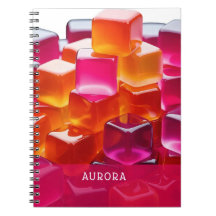 Cubos de Geléia Abstrata Rosa Laranja Vibrante