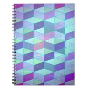 Caderno Espiral Cubos em Triângulos Padrão Geométrico