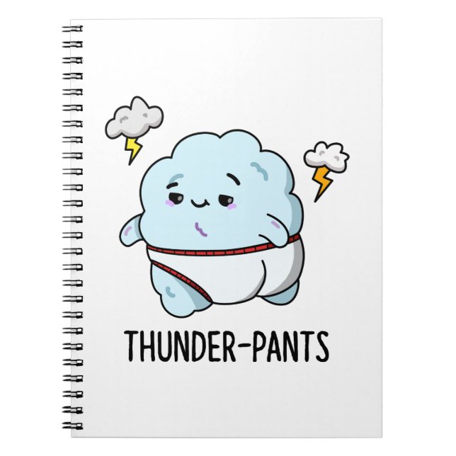 Caderno Espiral Cueca Divertida Nuvem Thunderpants Piada (Frente)