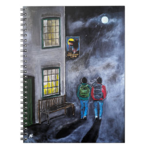 Caderno Espiral Cuidado com a pintura da Lua por Alfred Fox