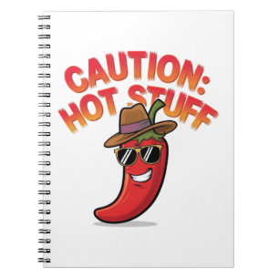 Caderno Espiral Cuidado: Design de coisas quentes - Pepper chili d