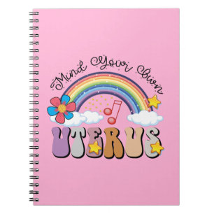 Caderno Espiral Cuide do seu útero Feminista Pro Choice Rainbow