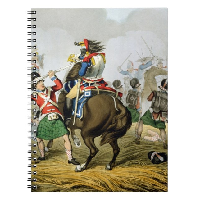 Caderno Espiral Cuirassiers franceses na batalha de Waterloo, (Frente)