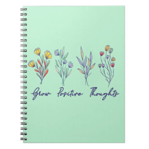 Caderno Espiral Cultivar Pensamentos Positivos Plantas Florais De