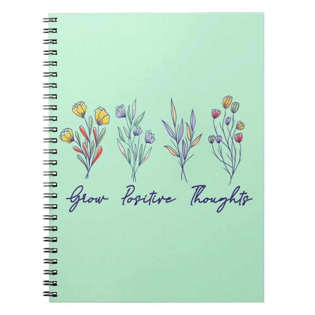 Caderno Espiral Cultivar Pensamentos Positivos Plantas Florais De  (Frente)