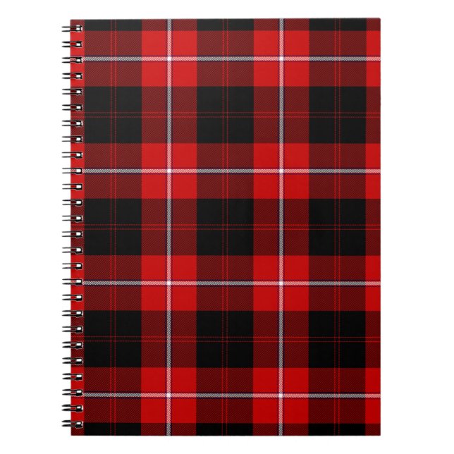 Caderno Espiral Cunningham Tartan Red Xadrez Negra (Frente)