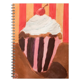 Caderno Espiral Cupcake com cobertura de baunilha