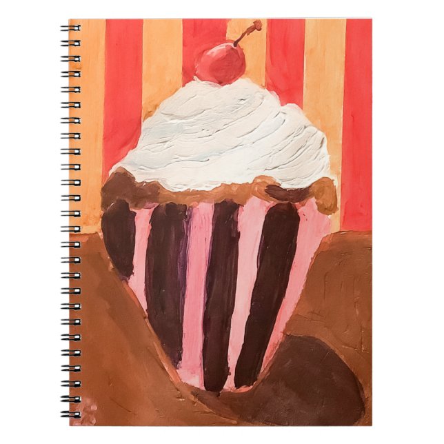 Caderno Espiral Cupcake com cobertura de baunilha (Frente)