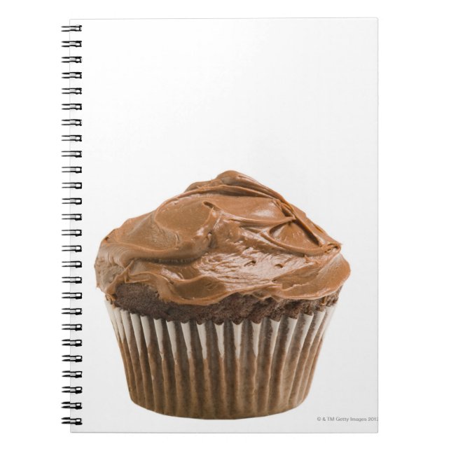 Caderno Espiral Cupcake com cobertura de chocolate, tiro de estúdi (Frente)