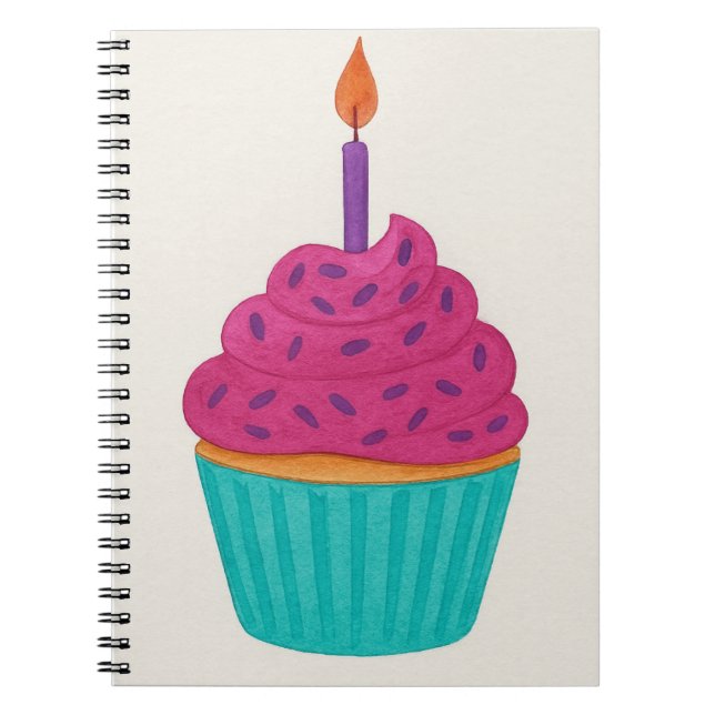 Caderno Espiral Cupcake de Aquarela (Frente)