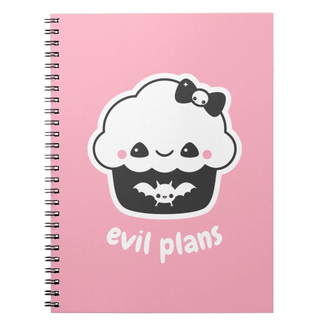 Caderno Espiral Cupcake de Planos de Mau Bonito Spooky (Frente)