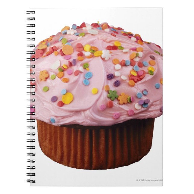 Caderno Espiral cupcake do fosco com aspersores (Frente)