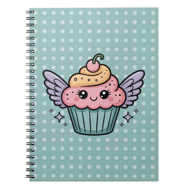 Caderno Espiral Cupcake Kawaii (Frente)