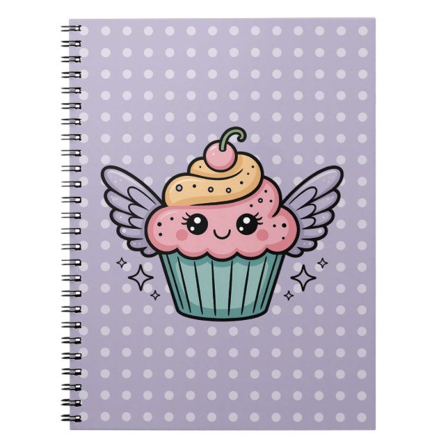 Caderno Espiral Cupcake Kawaii (Frente)