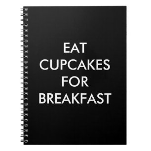 Caderno Espiral Cupcakes a preto para o notebook BREAKFAST