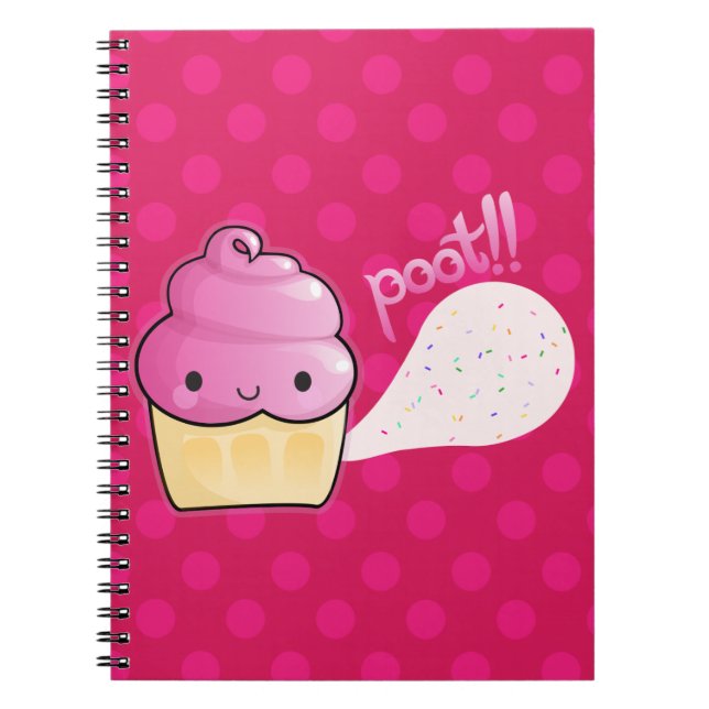 Caderno Espiral Cupcakes Fart Sprinkles cor-de-rosa (Frente)