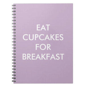Caderno Espiral CUPCAKES Roxos PARA Notebook NO CAFÉ DA MANHÃ