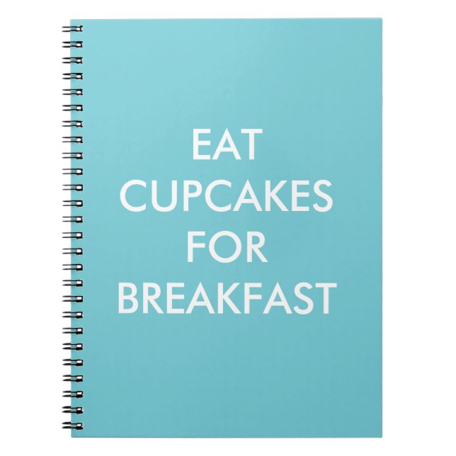 Caderno Espiral Cupcakes Turquesa COMEM PARA O Notebook BREAKFAST (Frente)